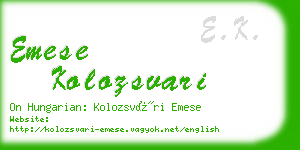 emese kolozsvari business card